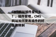 CMS网站插件是什么？，插件管理，CMS网站如何使用插件的好处和限制