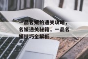 一品名媛的通关攻略，名媛通关秘籍，一品名媛技巧全解析