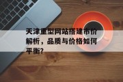 天津重型网站搭建市价解析，品质与价格如何平衡？