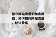 抢夺网站流量的秘密武器,如何提升网站流量,秘诀分享 抢夺网站流量的秘密武器,如何提升网站流量,秘诀分享