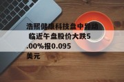 浩熙健康科技盘中异动 临近午盘股价大跌5.00%报0.095美元