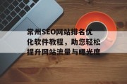 常州SEO网站排名优化软件教程，助您轻松提升网站流量与曝光度