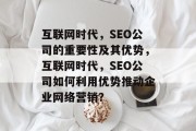 互联网时代,SEO公司的重要性及其优势,互联网时代,SEO公司如何利用优势推动企业网络营销?