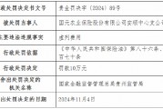 国元农险两家支公司因虚列费用被罚款20万元