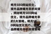 明月SEO网站优化，提升品牌曝光率的关键，揭秘明月SEO网站优化，提升品牌曝光率的5大策略，明月SEO网站优化技巧，提高品牌曝光率的关键策略