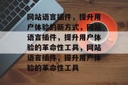 网站语言插件，提升用户体验的新方式，网站语言插件，提升用户体验的革命性工具，网站语言插件，提升用户体验的革命性工具