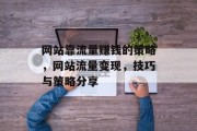 网站靠流量赚钱的策略，网站流量变现，技巧与策略分享