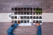 音频插件免费分享网站，如何选择最适合你的应用，如何选择适合自己的音频插件，实用指南
