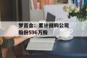 梦百合：累计回购公司股份596万股