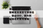 保山SEO网站的优化策略提高搜索引擎排名，保山SEO，提升网站排名的有效策略