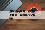 盗贼通关攻略，盗窃高手秘籍，攻略解析全攻略！