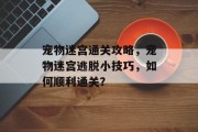 宠物迷宫通关攻略，宠物迷宫逃脱小技巧，如何顺利通关？