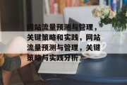 网站流量预测与管理，关键策略和实践，网站流量预测与管理，关键策略与实践分析