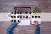 天津网站SEO优化，提升网站排名，助力企业腾飞