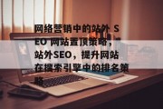 网络营销中的站外 SEO 网站置顶策略，站外SEO，提升网站在搜索引擎中的排名策略
