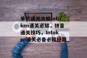 单机通关攻略Intoken通关必知，拼音通关技巧，Intoken通关必备必知秘籍