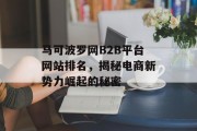 马可波罗网B2B平台网站排名，揭秘电商新势力崛起的秘密