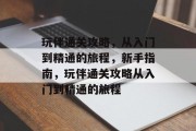 玩伴通关攻略，从入门到精通的旅程，新手指南，玩伴通关攻略从入门到精通的旅程