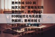 惠州市域 SEO 网站优化推广策略及实践案例分析，惠州市域SEO网站优化与实战案例解析，惠州市域 SEO 网站优化实战案例分析，提升网站排名与转化率的策略与方法