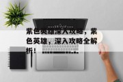 紫色英雄深入攻略，紫色英雄，深入攻略全解析！