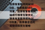选择有客服务网站SEO选，快速提高SEO效果，选择有客服务网站进行搜索引擎优化，使用有客服务提升SEO效果，选择最合适的关键词和优化策略
