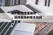 WiFi网站流量解析，如何高效利用无线网络资源