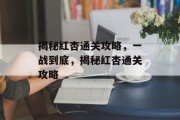 揭秘红杏通关攻略，一战到底，揭秘红杏通关攻略
