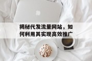 揭秘代发流量网站，如何利用其实现高效推广