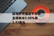 超视野传播盘中异动 急速跳水5.08%报2.43美元
