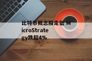 比特币概念股走低 MicroStrategy跌超4%