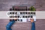 提升网站SEO效率的关键点，如何提高网站SEO效率，关键步骤和实践方法