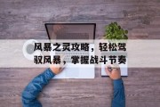 风暴之灵攻略，轻松驾驭风暴，掌握战斗节奏