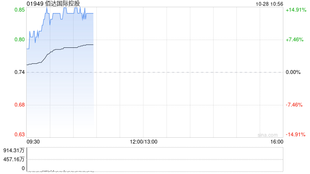 佰达国际控股股价涨超13% 与赣州卓尔展开策略性合作