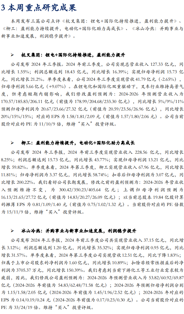 【华安机械】周观点|政策端发力内需改善,泛科技链持续利好