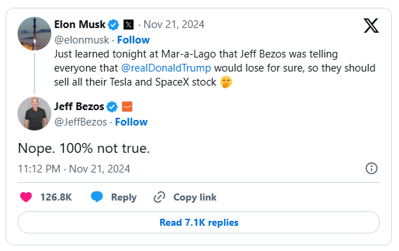 事关特朗普!马斯克和贝佐斯再次爆发口水战