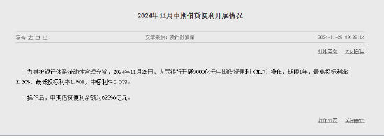 央行开展9000亿元中期借贷便利(MLF)操作