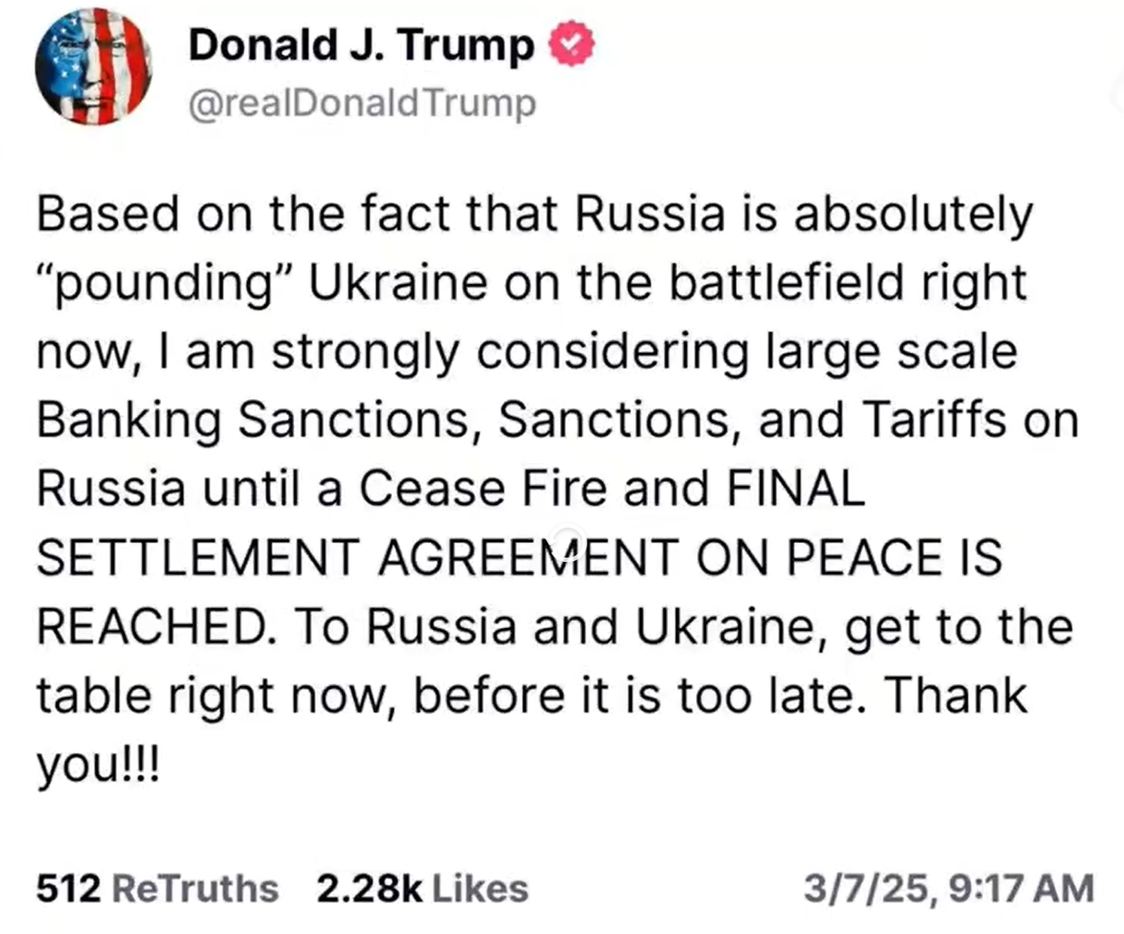 重磅!特朗普宣布:鉴于俄对乌发动袭击,考虑对俄实施大规模制裁,直至达成停火协议!国际原油飙升