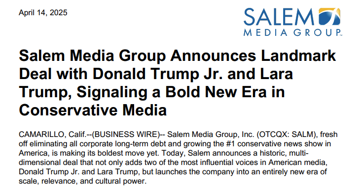 特朗普家族又与“仙股”勾搭:高调入股右翼媒体 引发股价翻倍暴涨