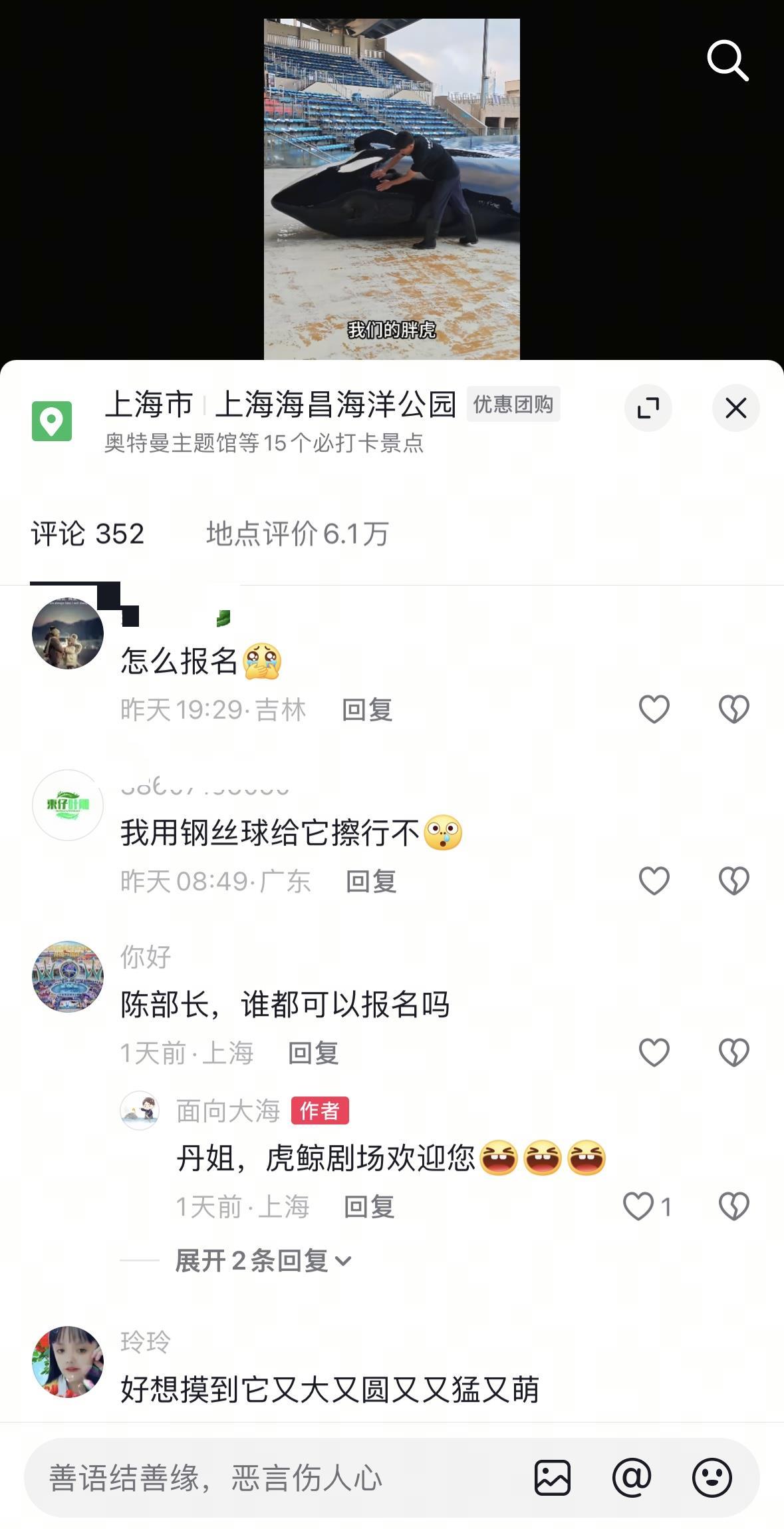 上海一海洋公园“万元招聘虎鲸搓澡师”?园方回应