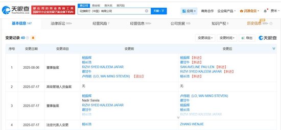 花旗中国近期变更董事长,42家分支机构已注销或吊销