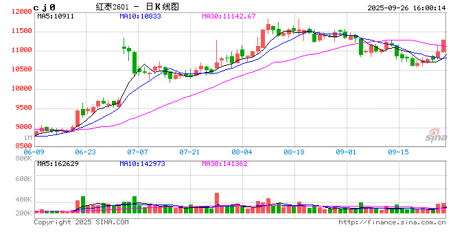 收评|国内期货主力合约互有涨跌 红枣涨近3%