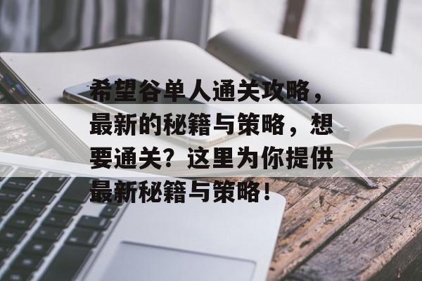 希望谷单人通关攻略,最新的秘籍与策略,想要通关?这里为你提供最新秘籍与策略! 希望谷单人通关攻略,最新的秘籍与策略,想要通关?这里为你提供最新秘籍与策略!