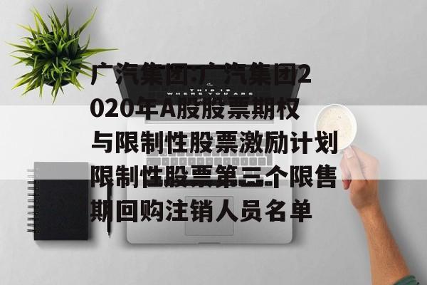 广汽集团:广汽集团2020年A股股票期权与限制性股票激励计划限制性股票第三个限售期回购注销人员名单 广汽集团:广汽集团2020年A股股票期权与限制性股票激励计划限制性股票第三个限售期回购注销人员名单