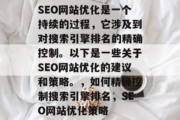 SEO网站优化是一个持续的过程，它涉及到对搜索引擎排名的精确控制。以下是一些关于SEO网站优化的建议和策略。，如何精确控制搜索引擎排名，SEO网站优化策略