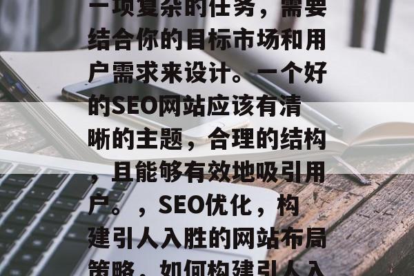 SEO网站内容布局是一项复杂的任务,需要结合你的目标市场和用户需求来设计。一个好的SEO网站应该有清晰的主题,合理的结构,且能够有效地吸引用户。,SEO优化,构建引人入胜的网站布局策略,如何构建引人入胜的SEO网站布局? SEO网站内容布局是一项复杂的任务,需要结合你的目标市场和用户需求来设计。一个好的SEO网站应该有清晰的主题,合理的结构,且能够有效地吸引用户。,SEO优化,构建引人入胜的网站布局策略,如何构建引人入胜的SEO网站布局?