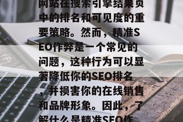 精准SEO作弊的危害及预防方法,搜索引擎优化(SEO)是提升网站在搜索引擎结果页中的排名和可见度的重要策略。然而,精准SEO作弊是一个常见的问题,这种行为可以显著降低你的SEO排名,并损害你的在线销售和品牌形象。因此,了解什么是精准SEO作弊以及如何防止和解决这个问题变得至关重要。 精准SEO作弊的危害及预防方法,搜索引擎优化(SEO)是提升网站在搜索引擎结果页中的排名和可见度的重要策略。然而,精准SEO作弊是一个常见的问题,这种行为可以显著降低你的SEO排名,并损害你的在线销售和品牌形象。因此,了解什么是精准SEO作弊以及如何防止和解决这个问题变得至关重要。