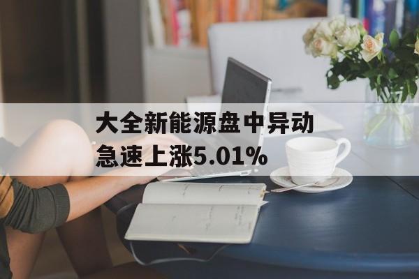 大全新能源盘中异动 急速上涨5.01%