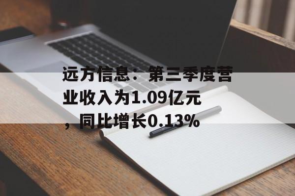 远方信息：第三季度营业收入为1.09亿元，同比增长0.13%