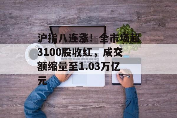 沪指八连涨!全市场超3100股收红,成交额缩量至1.03万亿元 沪指八连涨!全市场超3100股收红,成交额缩量至1.03万亿元