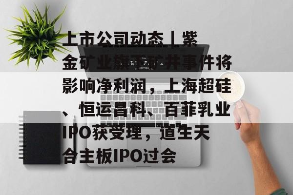 上市公司动态 | 紫金矿业旗下矿井事件将影响净利润，上海超硅、恒运昌科、百菲乳业IPO获受理，道生天合主板IPO过会